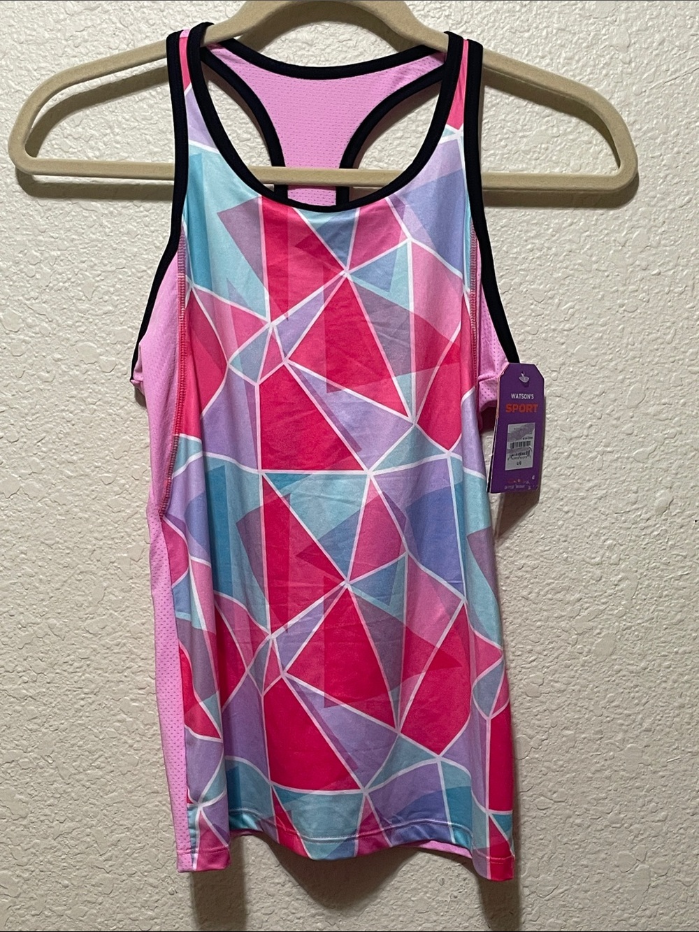 Watson Sports Girl's Pink Teal Purple Girls Athletic Tank Top. NWT. Size L.